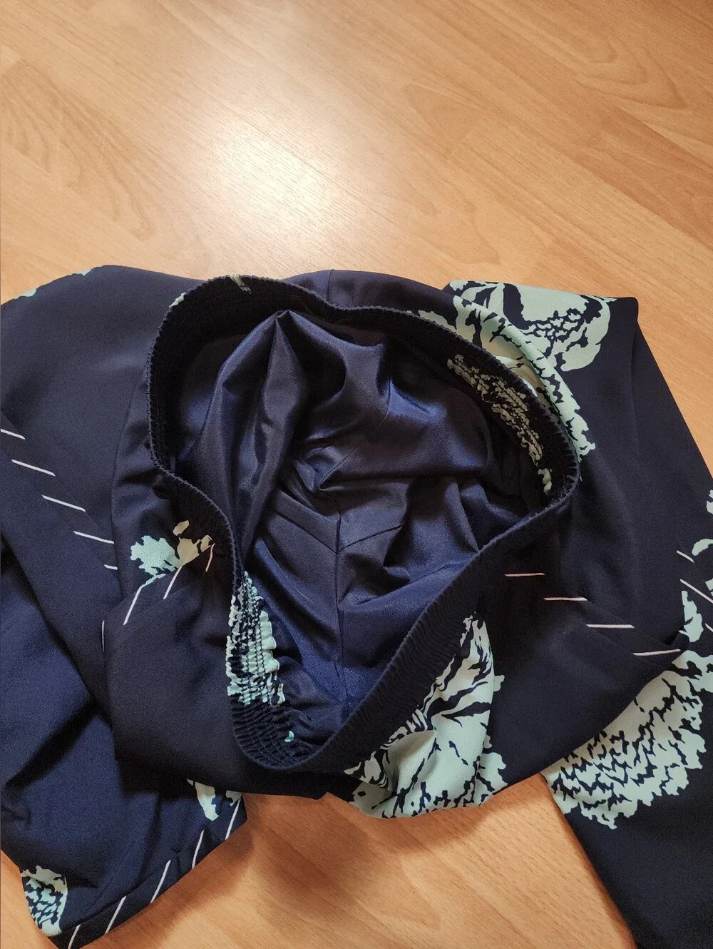 J. Crew Pull On Reese Pants Lined Navy Blue Floral Peony Women's Size 8